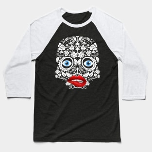 Human Skull Face Baseball T-Shirt